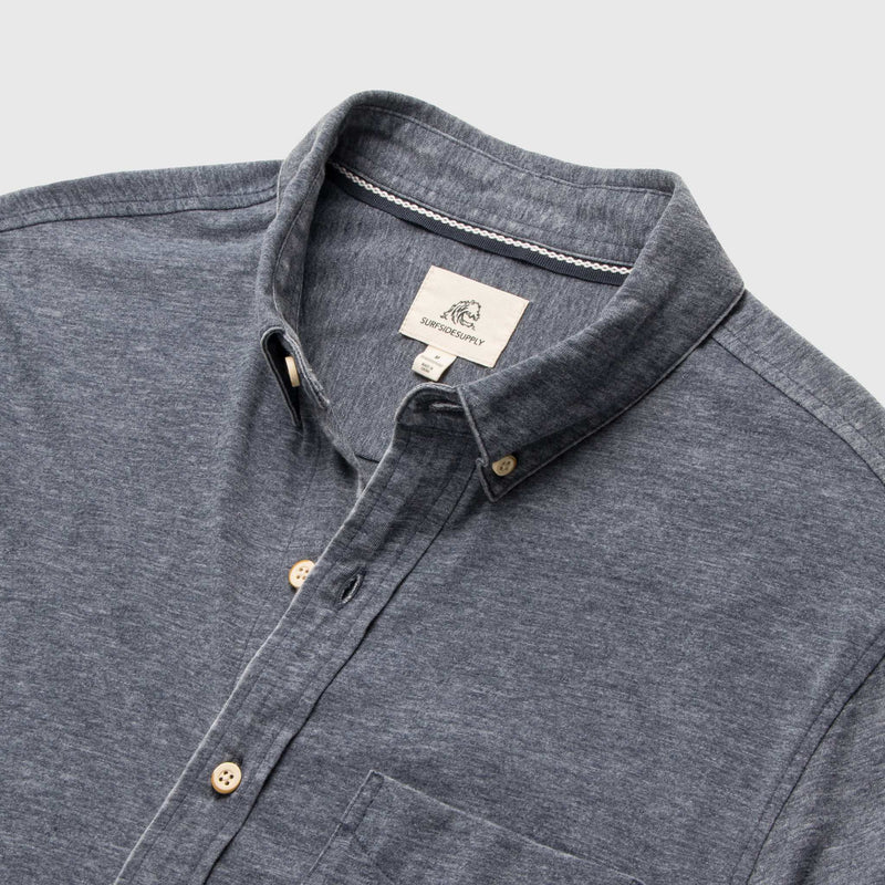 Tony Burnout Knit Shirt - Navy Blazer