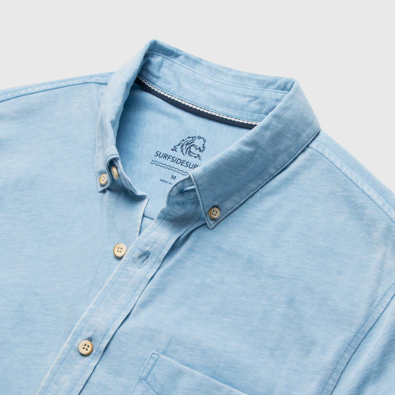 Tony Burnout Knit Shirt - Blissful Blue