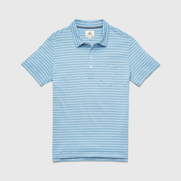 Michael Stripe Polo - Blissful Blue