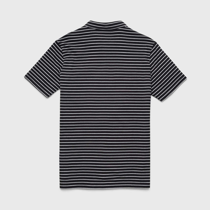 Michael Stripe Polo - Jet Black