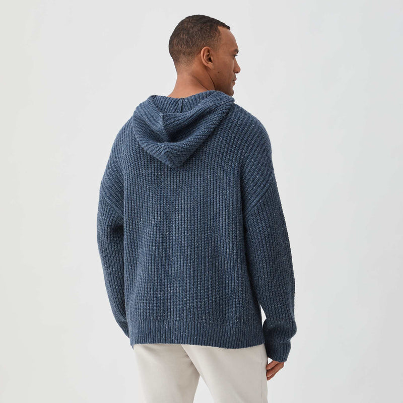 Stan Knit Hooded Sweater - Navy Heather