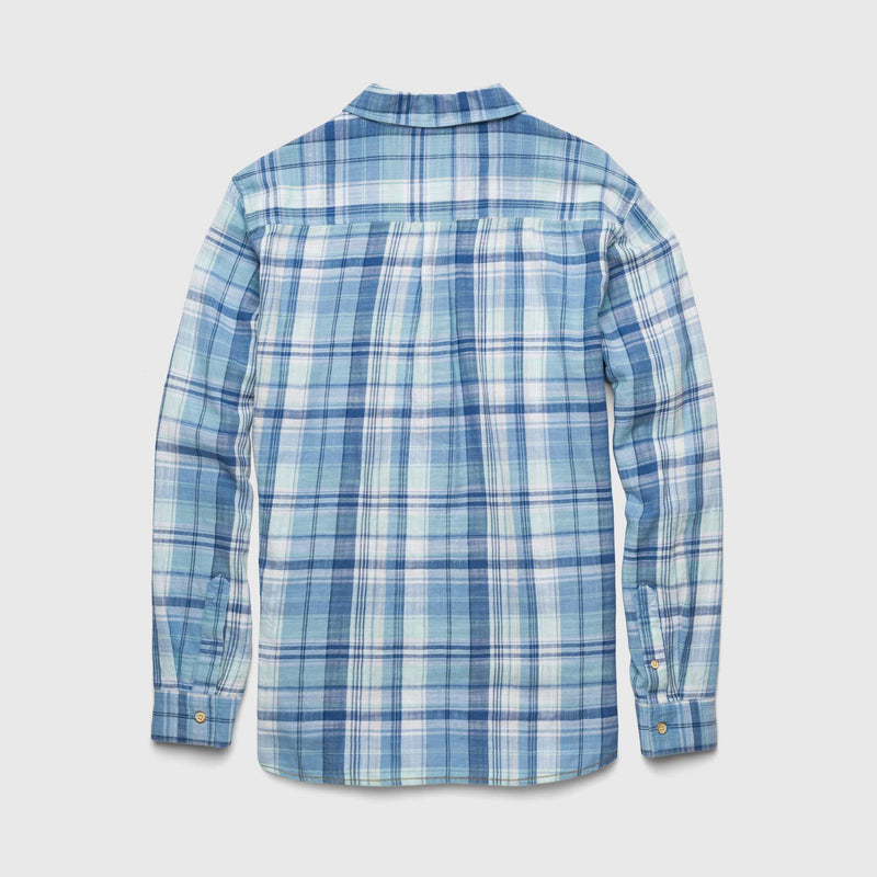 Brian Twill Plaid Shirt - Aqua Blue Combo