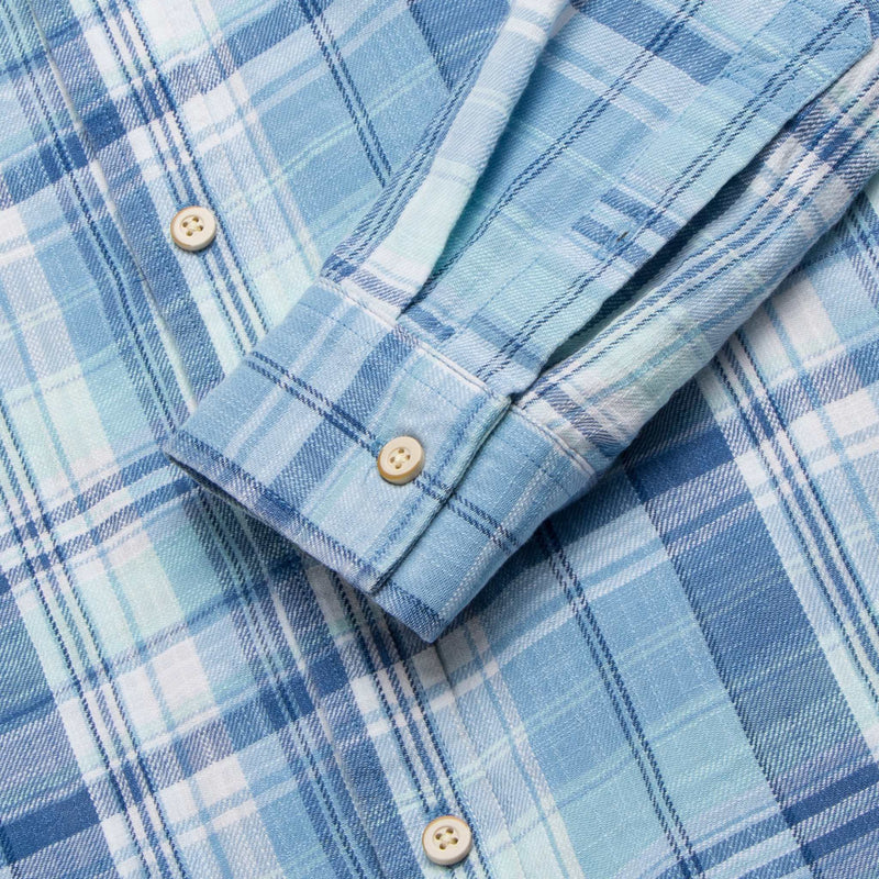 Brian Twill Plaid Shirt - Aqua Blue Combo