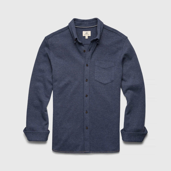 Brian Rib Knit Shirt - Navy Heather