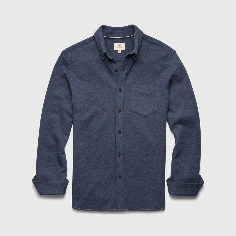 Brian Rib Knit Shirt - Navy Heather