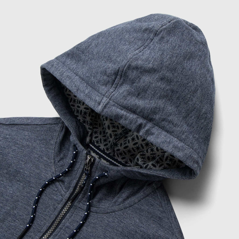 Danny Full-Zip Terry Hoodie  - Navy Heather