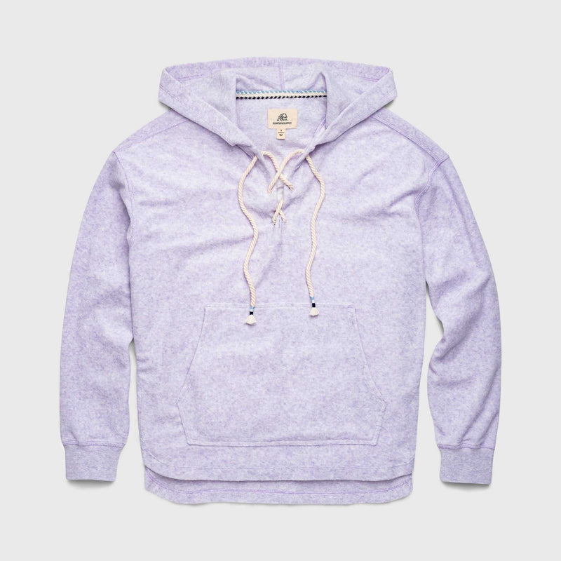 Avery Laceup Terry Hoodie - Lilac Heather