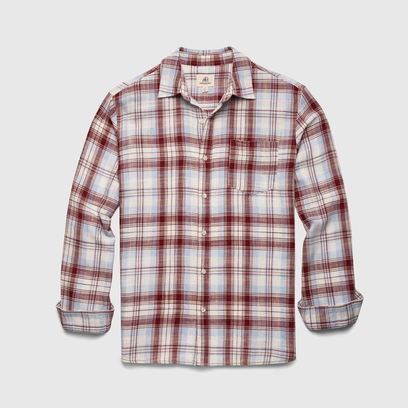 Brian Vintage Wash Plaid Shirt - Cabernet Combo