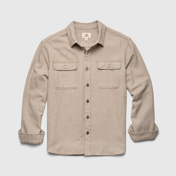 Dylan Brushed Twill Overshirt - Khaki