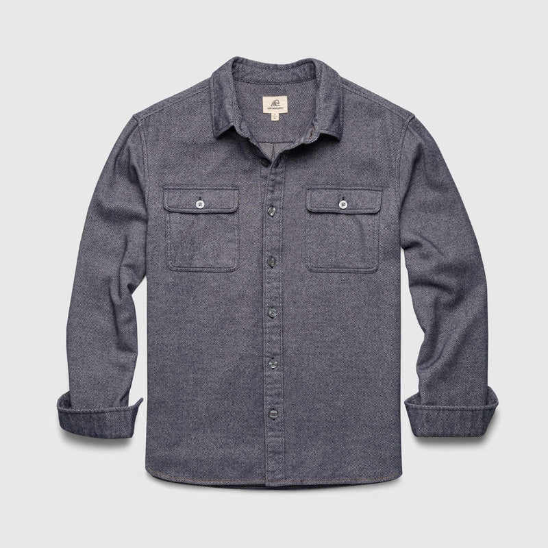 Dylan Brushed Twill Overshirt - Navy