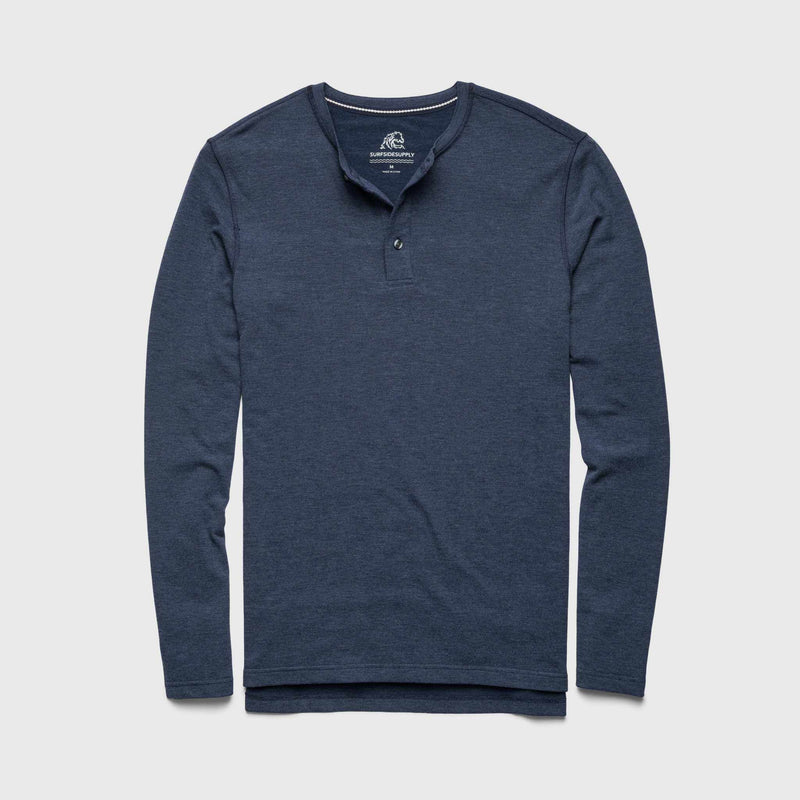 Sean Ultra Soft Classic Henley - Navy Heather