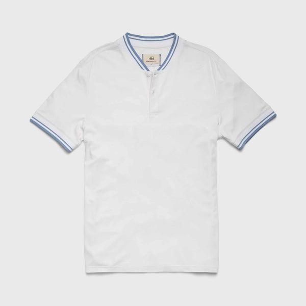 Shore Collarless Polo - Brilliant White