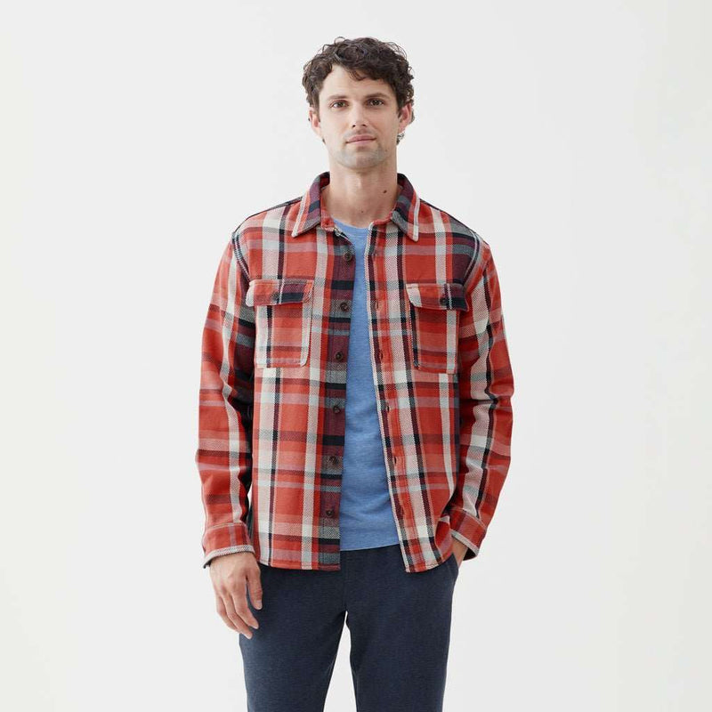 Alex Plaid Utility Overshirt - Orange Combo