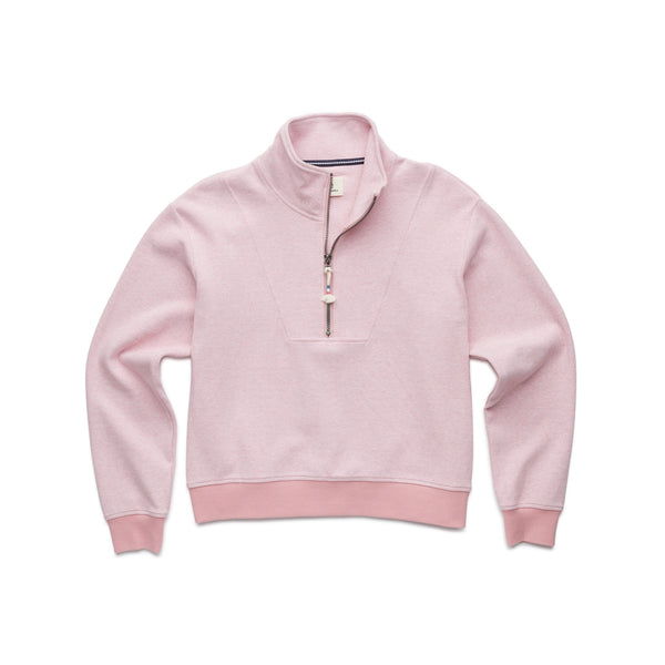 Barb Striped Fleece Mock - Rose Heather