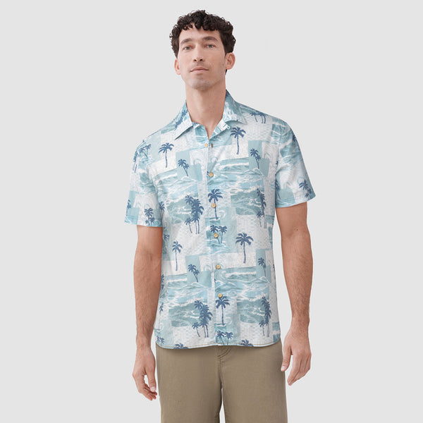 Billy Wave Camp Shirt - Stone Blue