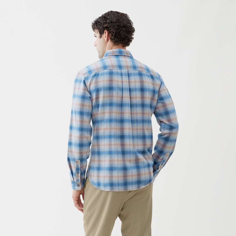 Brian Flannel Plaid Shirt - Blue Heather Plaid