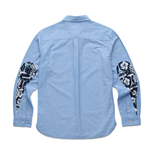 Brian Oxford Martini Sleeve Shirt - Blue Combo