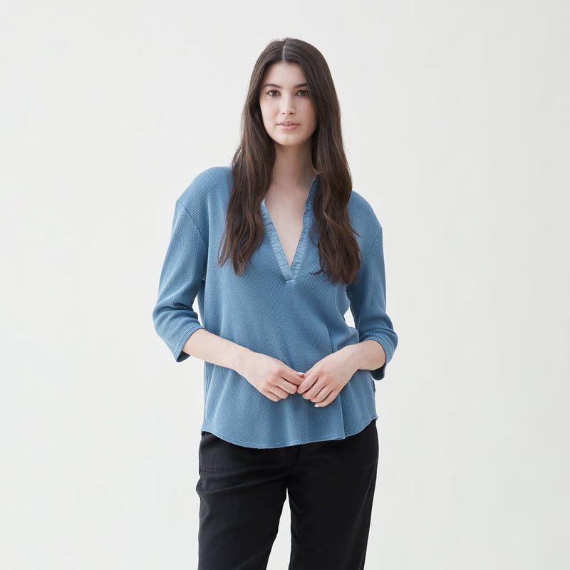 Cathy Thermal Popover - Copen Blue