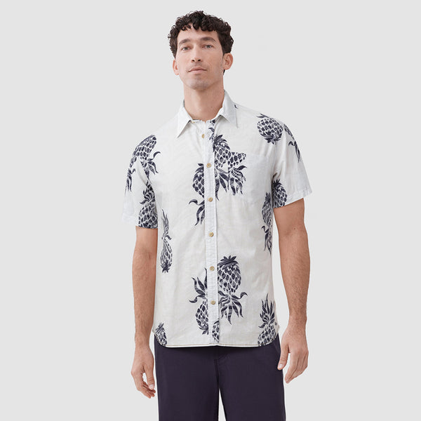 Joey Printed Pineapple Shirt - White Combo