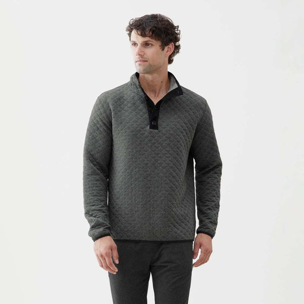 Ken Quilted Fleece Mock – Charcoal Heather