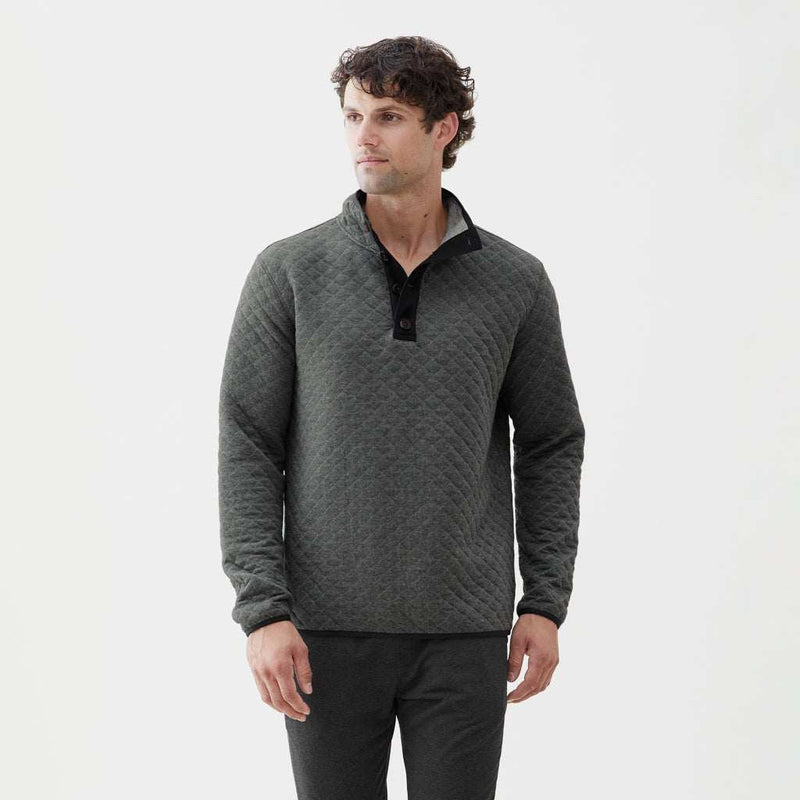 Ken Quilted Fleece Mock – Charcoal Heather