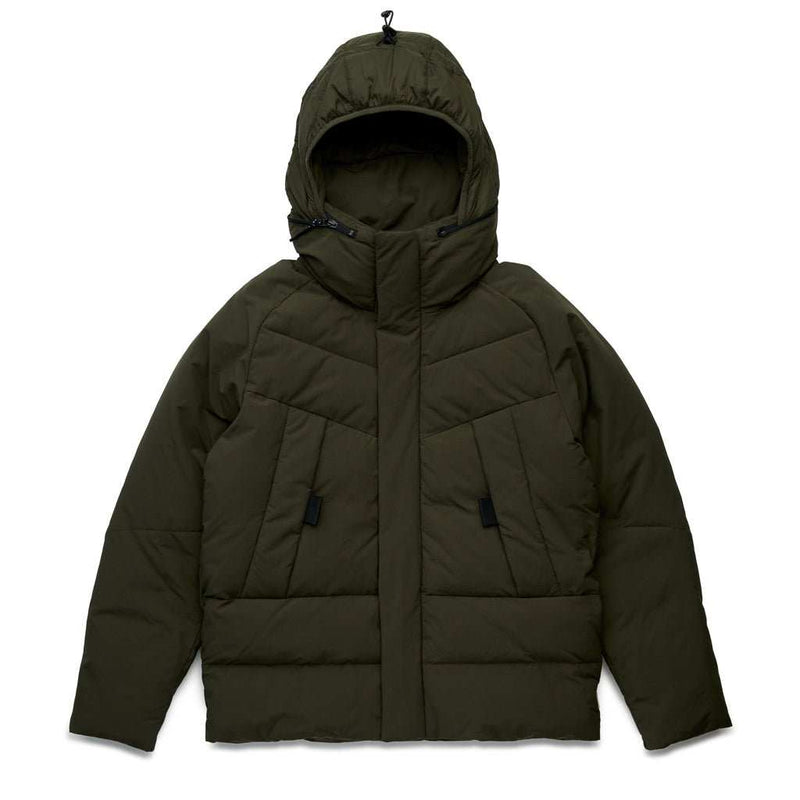 Luca Quilted Puffer Hooded Parka - Olive