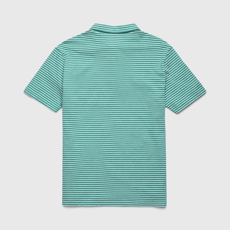 Michael Stripe Polo - Eden Green Heather