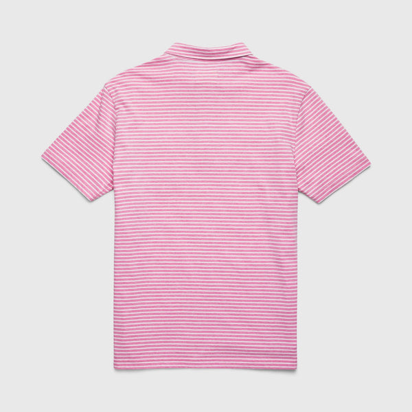 Michael Stripe Polo - Pink Heather