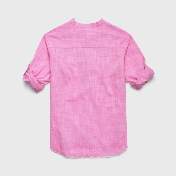 Molly Notch Collar Shirt – Pink Fiji