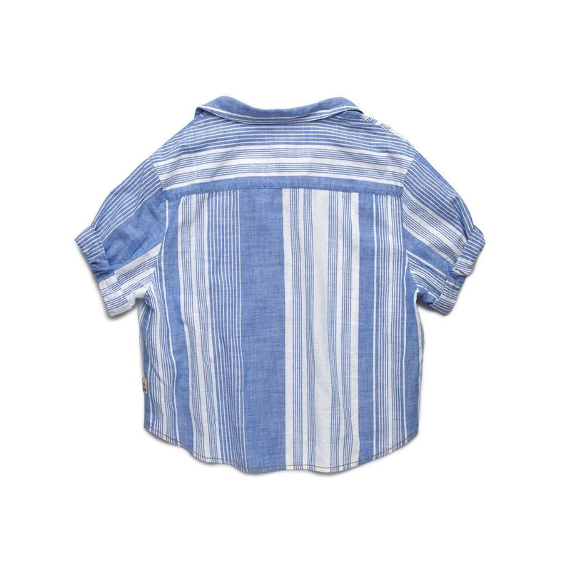 Olivia Stripe Popover - Strong Blue