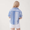 Olivia Stripe Popover - Strong Blue