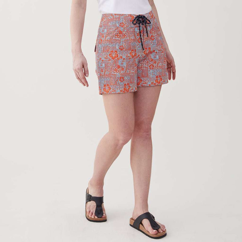 Scarlet Patchwork Print Boardshort - Orange