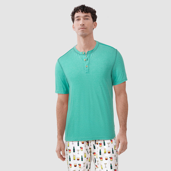 Sean Burnout Henley - Green Water