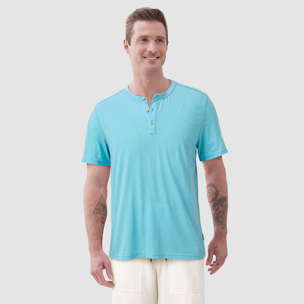 Sean Burnout Henley - Sky Blue