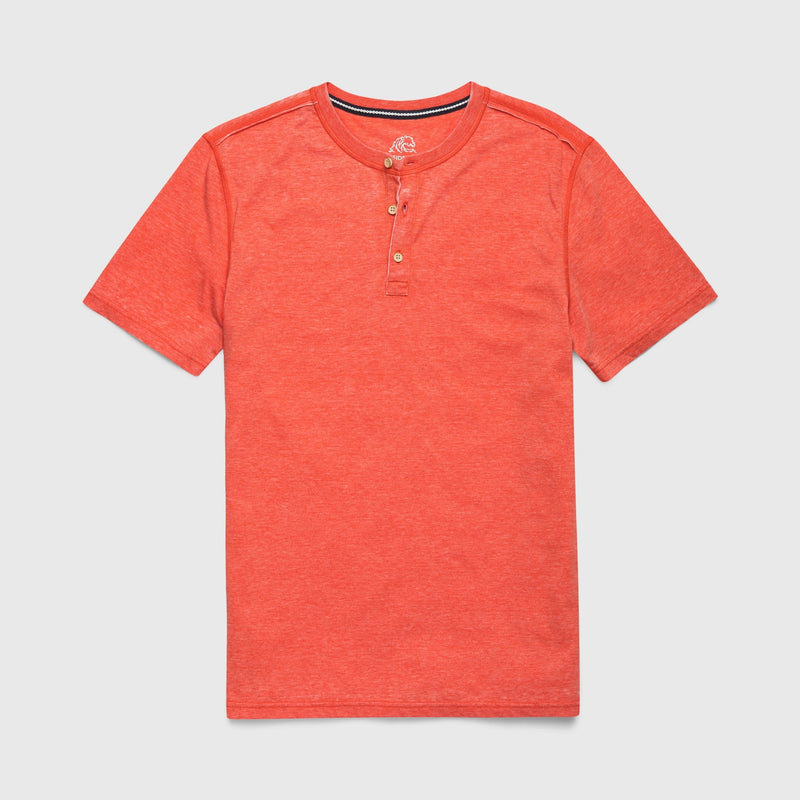 Sean Burnout Henley - Tigerlily Orange