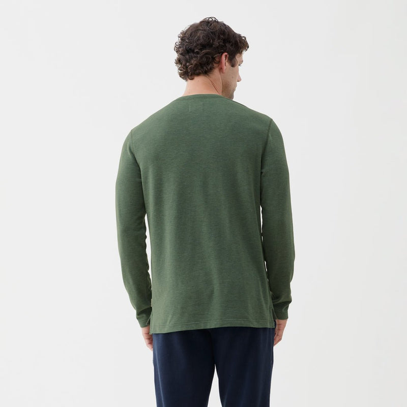 Sean Ultra Soft Henley - Green Heather