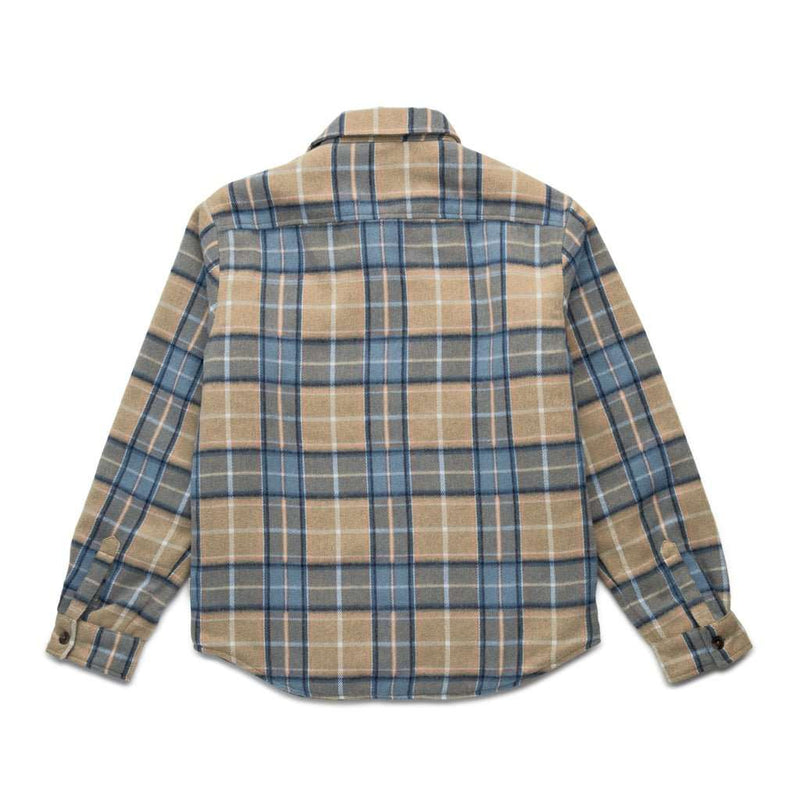 Skip Sherpa Lined Plaid Shirt Jacket- Chinchilla Combo