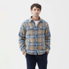 Skip Sherpa Lined Plaid Shirt Jacket- Chinchilla Combo